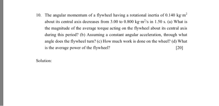 Angular rotational momentum inertia