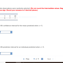 The following sample observations were randomly selected